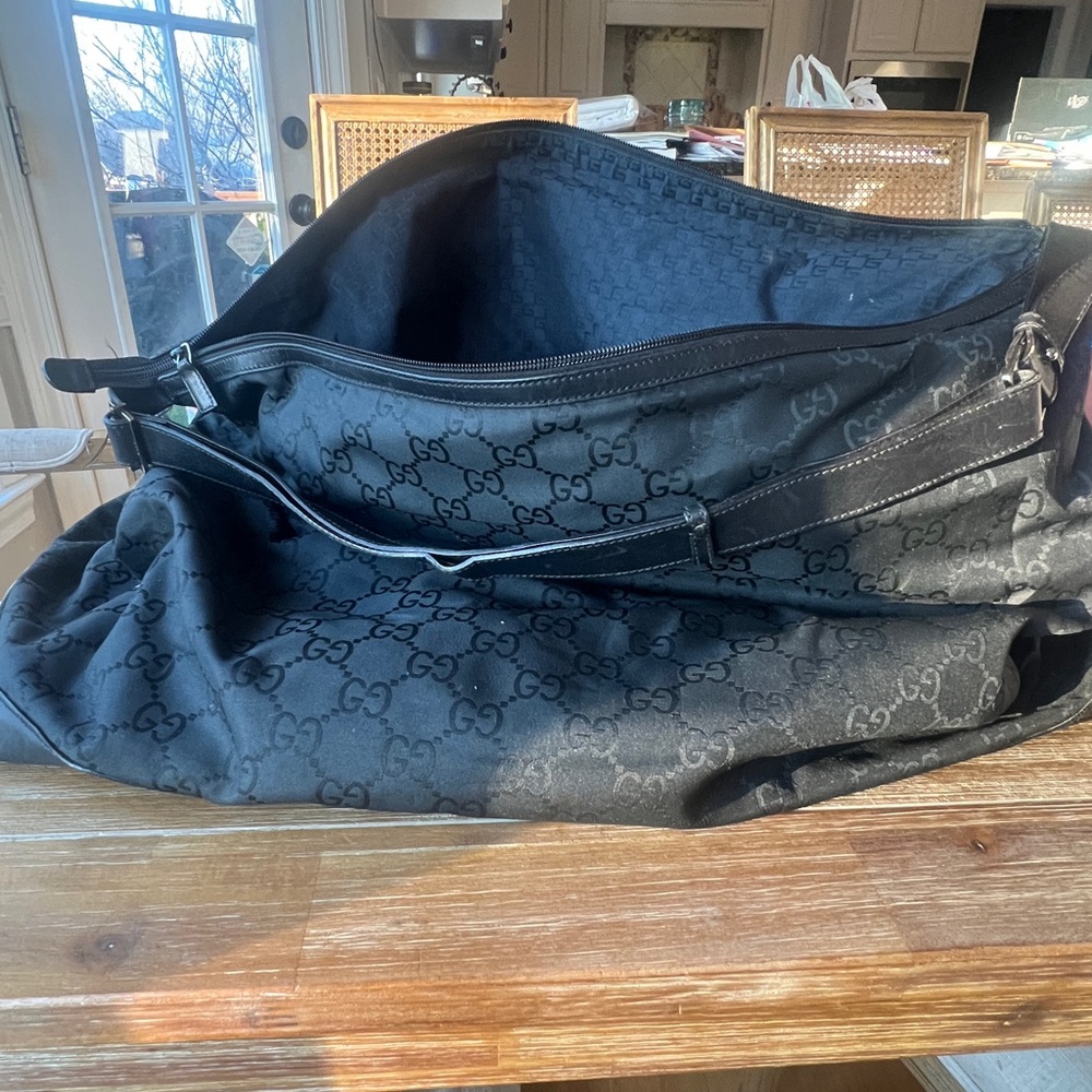 Gucci Black Monogram Duffel Bag